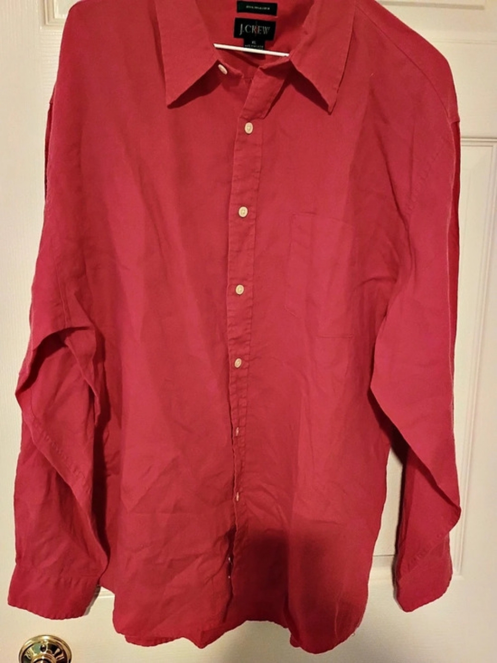 J.Crew Baird McNutt Irish Linen Long-Sleeve Shirt Pink XL